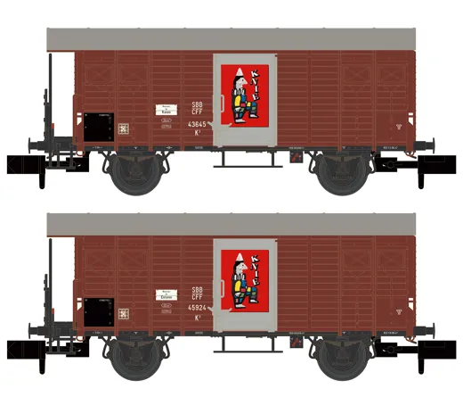 SBB 2 gedeckte Güterwagen K3 Zirkus Knie