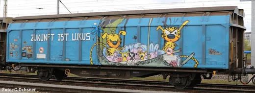 SBB Schiebewandwagen Hbbillns Graffiti Zukunft ist Luxus, Ep. V
