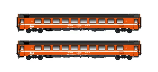 SBB 2er Set Personenwagen Bpm, 2.Kl. (UIC Z1), Ep.