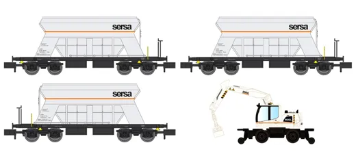 3er Set Schüttgutwagen + Liebherr A922 rail SERSA, Ep.VI