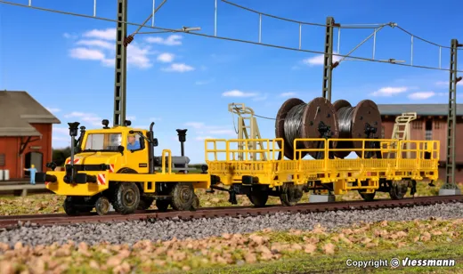 H0 Zweiwege UNIMOG mit Zug- u