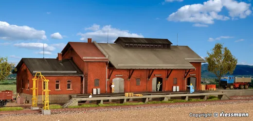 H0 Güterhalle mit Lademaß und