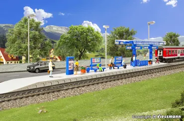 H0 Mod.Bahnsteig mit LED Bel.