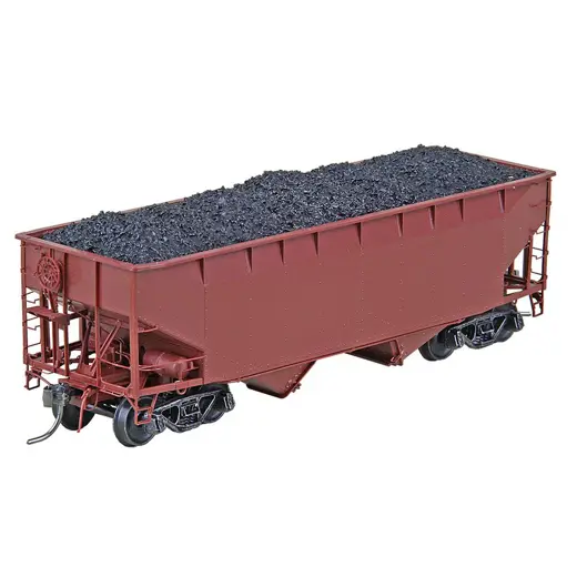 #7002 HO Scale Undecorated 50 Ton AAR Standard Open Bay Hopper with Wine Latches - Boxcar Red - RTR