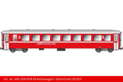 RhB Einheitswagen Stammnetz rot New Design B 2350