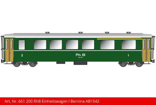 RhB Einheitswagen Bernina grün AB 1542