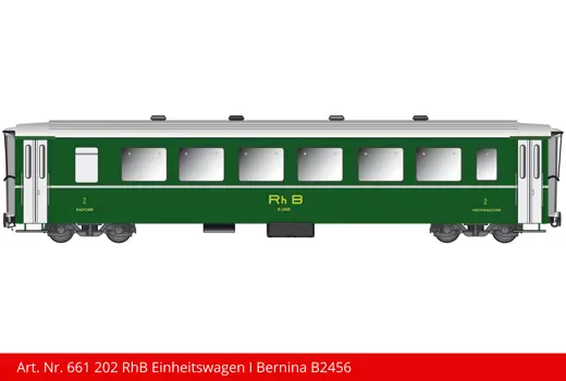 RhB Einheitswagen Bernina grün B 2456