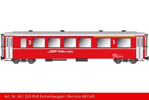 RhB Einheitswagen Bernina rot AB 1545
