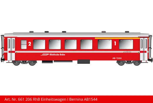 RhB Einheitswagen Bernina rot New Design AB 1544
