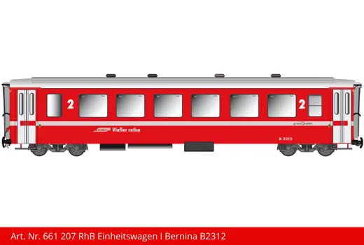 RhB Einheitswagen Bernina rot New Design B 2312