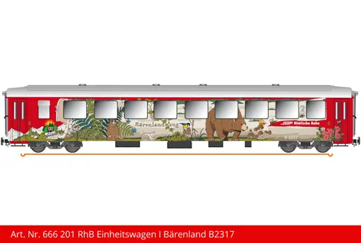 RhB Einheitswagen Bärenland B 2317, limitierte Auflage