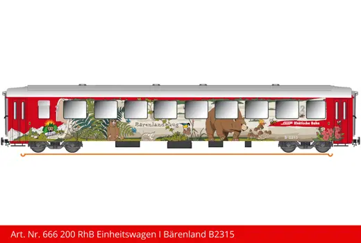 RhB Einheitswagen Bärenland B 2319, limitierte Auflage
