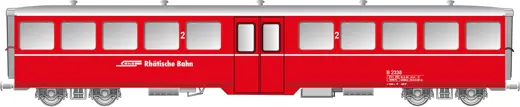 RhB Mitteleinstiegwagen leichte Bauart aussen glatt B2338 rot