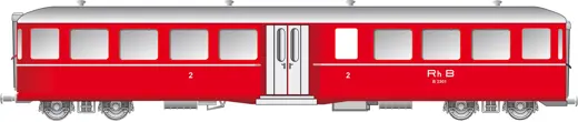 RhB Mitteleinstiegwagen Fliegender Rätier B2301 rot