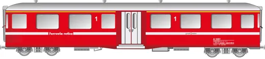 RhB Mitteleinstiegwagen Fliegender Rätier A1251 rot New Design