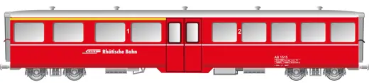 RhB Mitteleinstiegwagen leichte Bauart aussen glatt AB1515 rot