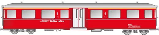 RhB Mitteleinstiegwagen Fliegender Rätier A1251 rot RhB Schriftzug