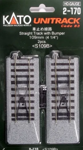 Prellbock Profil mit Gleis gerade 109 mm, 2 Stück