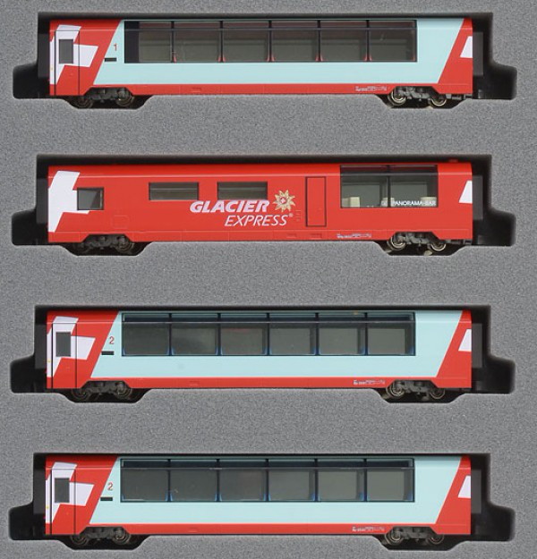 Kato 7074031 Glacier Express Ergänzungsset (4 Wagen), RhB World of