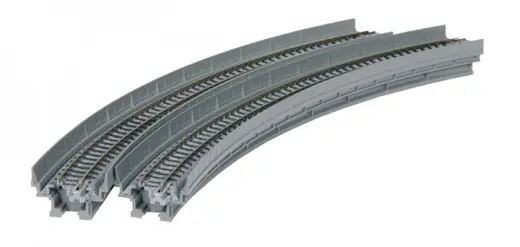 Viadukt-NBS* mit Gleis, gebogen 1-gleisig R348-45° / 20-530