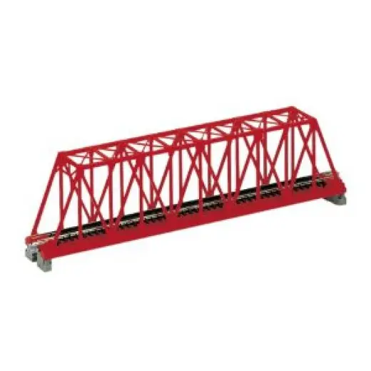 Kastenbrücke rot mit Gleis, 248 mm / 20-430