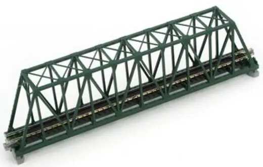 Kastenbrücke grün mit Gleis, 248 mm / 20-431