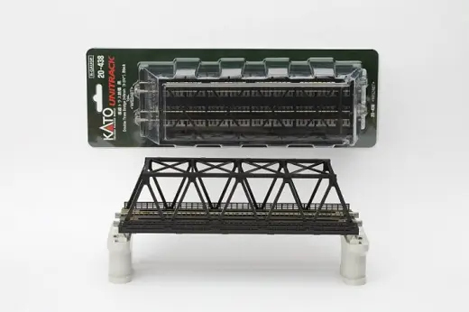 Kastenbrücke, schwarz 2-gleisig mit Gleisen 248 mm / 20-438