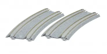 Übergang links + rechts, Gleis, 2-gleisig mit Betonschwellen, R480 / 477-22,5° / 20-186