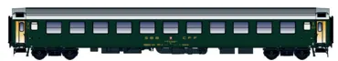 SBB UIC-X Bm grün, Dach grau, Logo alt Türen beige