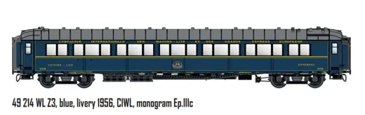 Z3, blau, Farbgebung 1956, CIWL, Monogramm  /  Ep. IIIC  /  CIWL  /  HO  /  DC  /  1 P.