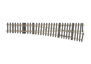 Weichen-Set rechts Radius 2.321 mm. Abzweigwinkel 10°, Länge 600mm