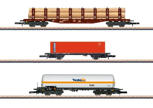 Güterwagen-Set mit gemischten Ladungen