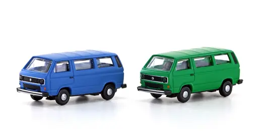 2tlg. Set VW T3 Bus blau + grün