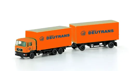 MAN F90, 3-achs Koffer-Hängerzug Deutrans