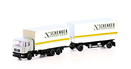 MAN F90, 3-achs Wechselpritschen-Hängerzug Schenker Cargo