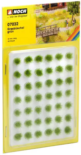 Mini-Set Grasbüschel, grün  6 mm