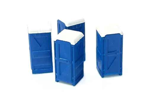 Blaue tragbare Toiletten