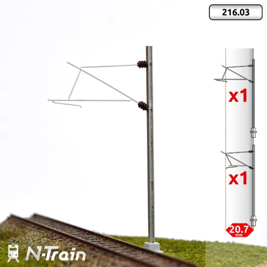 SNCF - H-Profilmasten mit 25kV Ausleger - M (2 St.)