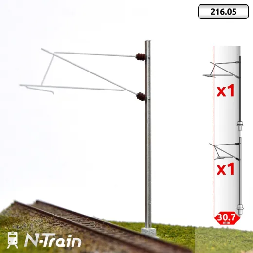 SNCF - H-Profilmasten mit 25kV Ausleger - L1 (2 St.)