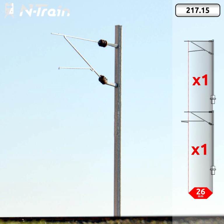 Sommerfeldt 390 H-Profil-Mast Aus Neusilber, 53 Mm Hoch (5 Stück) - N