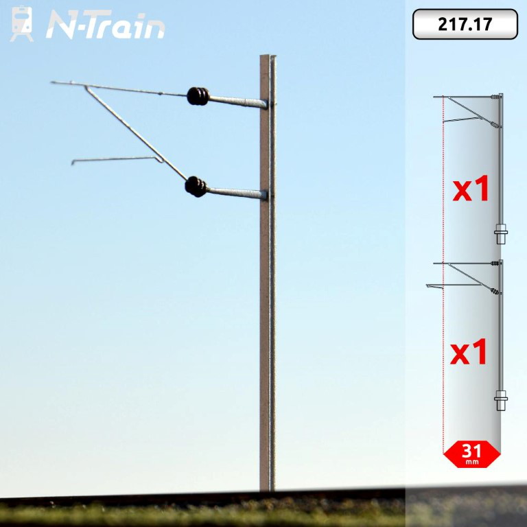 N-Train 21717 SBB - H-Profilmasten mit FL-140 Ausleger - L (2 St ...