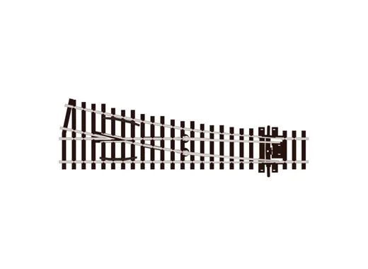 H0 Cd75 12° Weiche rechts, Holzschwellen, kurz, R 610mm