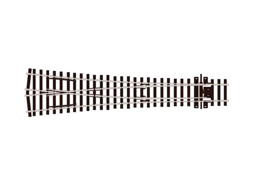 H0 Cd75 12° Y-Weiche, Holzschwellen, lang, R 1829 mm