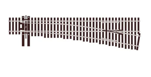 H0 Cd83 9.5° Weiche rechts, R 1092 mm