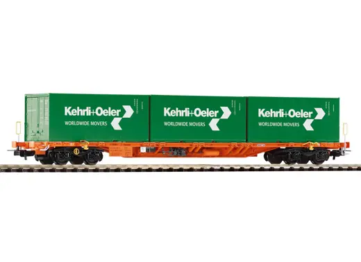 Tragwagen Sgnss SBB mit 3x20' Containern „Kehrli+Oeler“