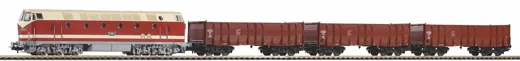 Start-Set mit Bettung BR 119 + 3 Hochbordwagen, DR