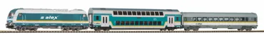 Start-Set mit Bettung Herkules "Alex" mit 2 Personenwagen, Privatbahn