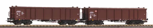 2er Set Offene Güterwagen Eaos DB AG VI mit Holzladung