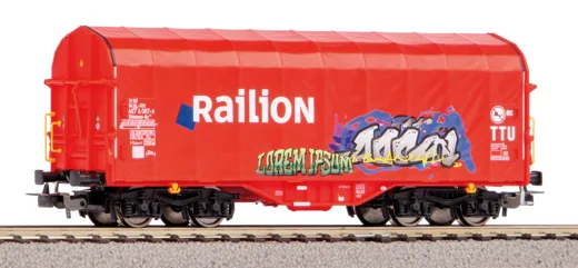 Schiebeplanenwagen Railion NS V mit Graffiti