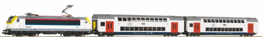 PIKO SmartControl WLAN Set mit Bettungsgleis SNCB Doppelstock-Personenzug